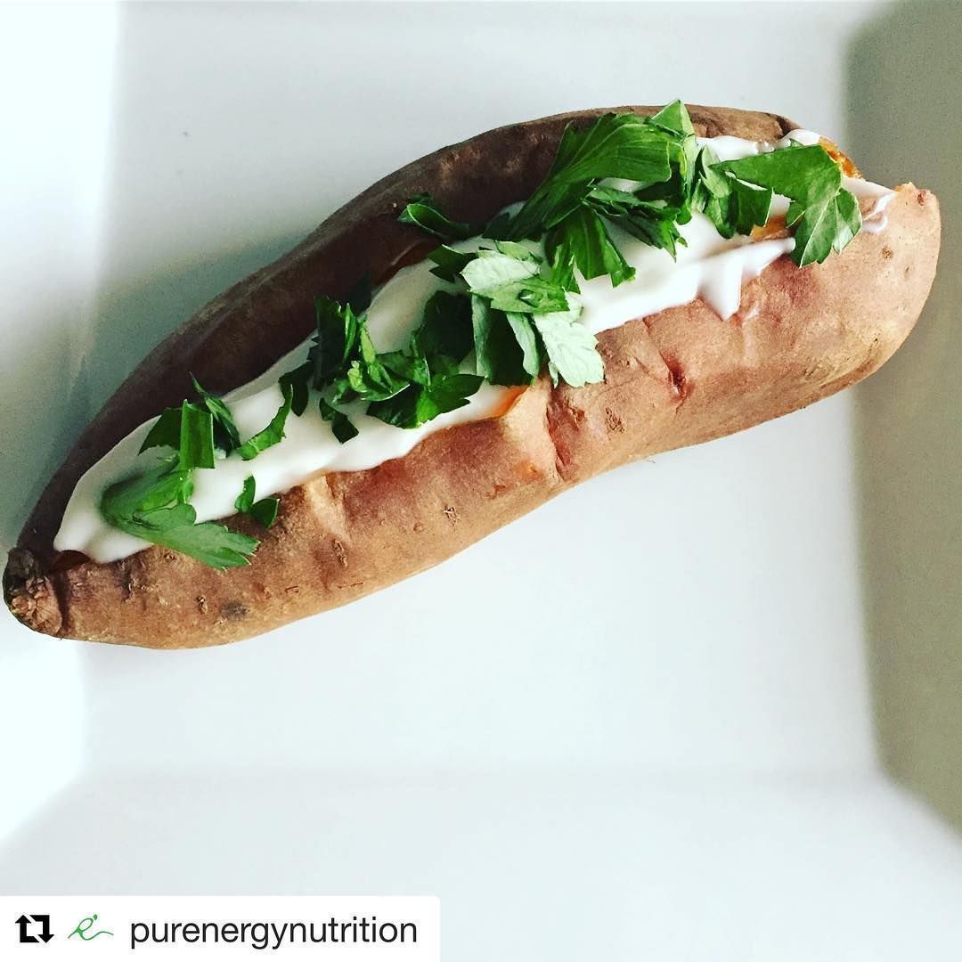 Have you tried our unsweetened dairy free yogurt in a baked #sweetpotato? buff.ly/2m8td0c #EnjoyYoso
