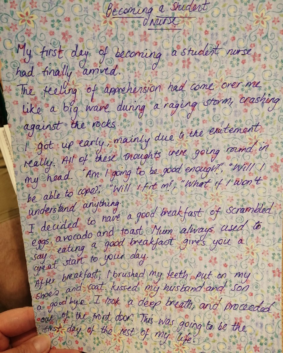 sazzy1977's tweet photo. I've just found this from one of our uni's wellbeing Wednesdays! I had forgotten I had written this! #studentnurse #wellbeingwednesday #missinguni #poemwriting @bebrilliantUN https://t.co/vFiyWxexq3
