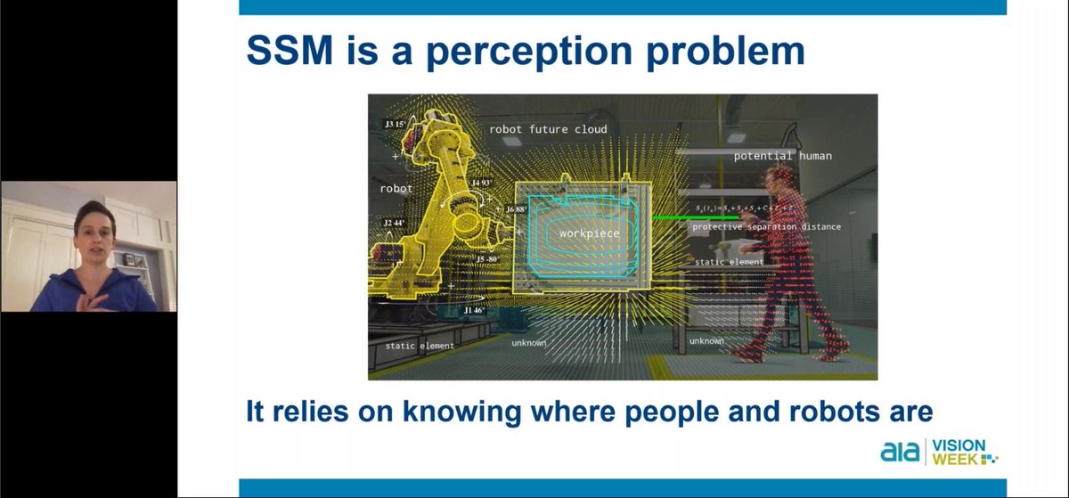 A3Robotics's tweet photo. Sensors aren't on robots for the same reason your eyeballs aren't on your hands says Clara Vu @veobot #SSM collaborative applications require the integration of advanced #3Dvision sensing systems and the computation of separation distances https://t.co/bU4ijOuHjA #AIAVisionWeek https://t.co/TnTEAjzZi9