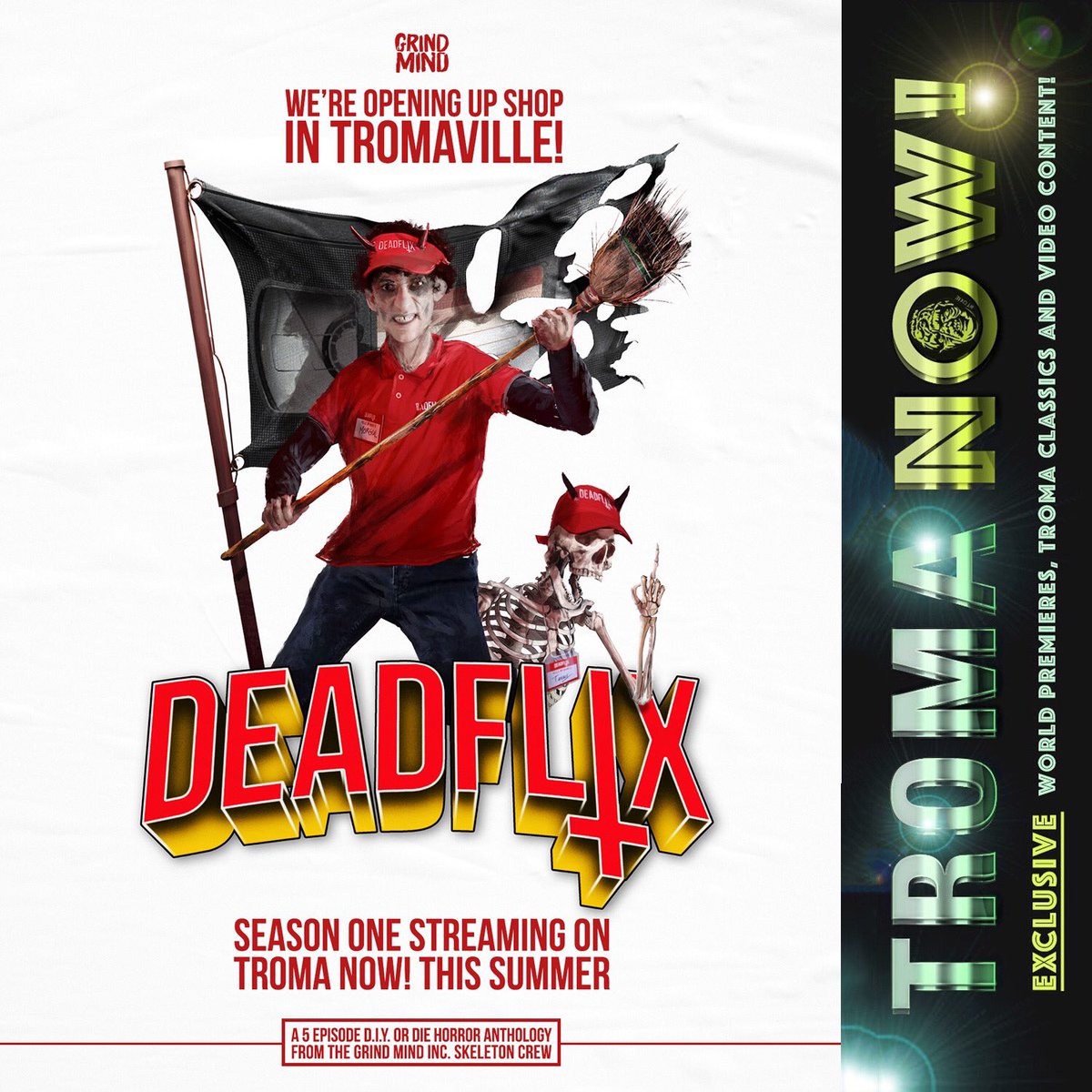 🎉 DEADFLIX SEASON ONE IS COMING TO TROMAVILLE! ☢️ Along with shorts 'Exorcise the Demon', 'Eye Tunes' and 'House of Ash', our indie horror anthology is set to premiere on <a href="/Troma_Team/">ᴛʀᴏᴍᴀ ᴇɴᴛᴇʀᴛᴀɪɴᴍᴇɴᴛ</a>’s streaming service @watchTromaNow later this summer!⁣ <a href="/lloydkaufman/">Lloyd Kaufman</a> @JohnnyTroma #Mutantfam