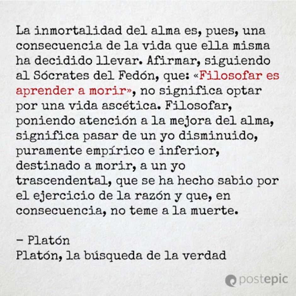 VicentEstruch's tweet photo. Filosofar es aprender a morir... no temer a la muerte... https://t.co/jbwaFCWwGe
