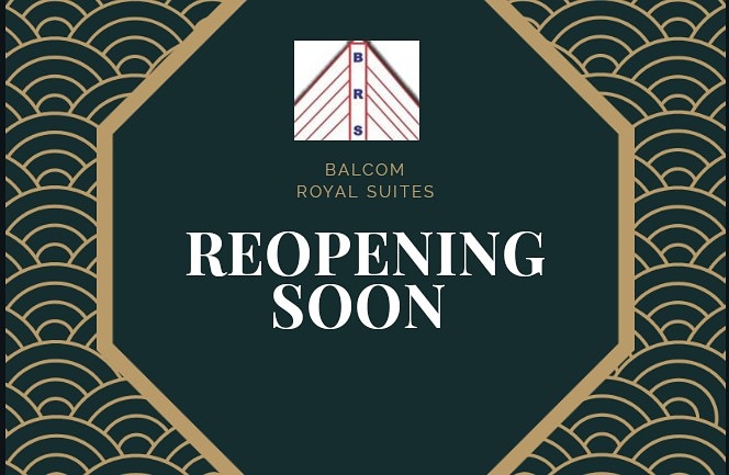 balcomroyalsuit's tweet photo. Dear Esteemed Customers, expect us back in business Post Covid 19. Stay safe at home and wear face masks when out. We look forward to seeing you soon, and hope to serve you better. 
#reopeningsoon #balcomroyalsuites #hotelsinfestactown #hotelsinamuwoodofin #lasgidi https://t.co/PNRi6ijeqX