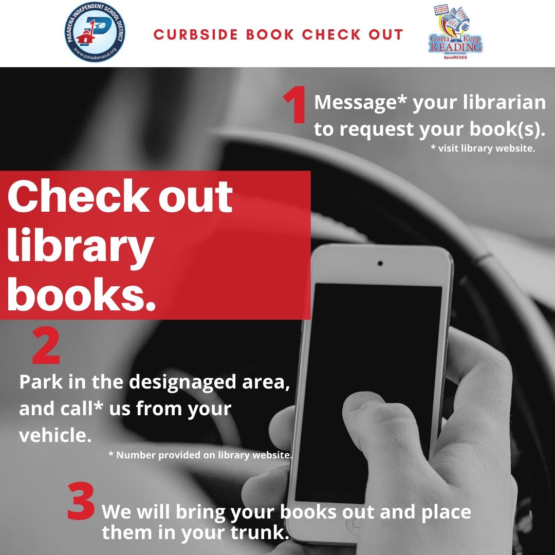 #pisdREADS, #pisdpassion,#pisdpride, #pisdpurpose, #pisdcandiproud
PISD Curbside Library Books in June! Slide into Summer Reading! Check out locations offering this service.
pasadenaisd.libguides.com/2020Summer/loc…