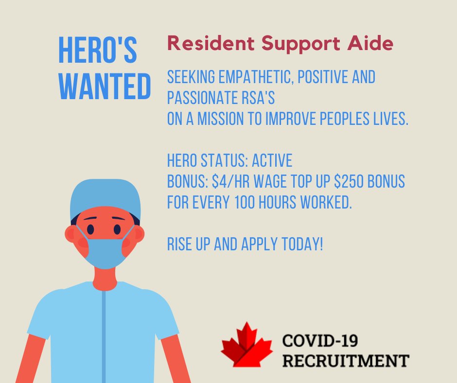 With multiple positions open in LTC homes across Ontario, figuring out whom to apply to can be a daunting task. 

Our dedicated network of 100+ volunteer recruitment professionals are ready to assist you. Apply online today - covid19recruitment.ca/jobs