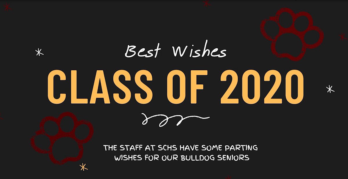 schsbulldogs's tweet photo. Can't end Senior Week without letting our teachers &amp; staff let you know how proud we are of you all! Watch the video at https://t.co/b6KGDFLe6A  #SDOCSENIORS2020 https://t.co/qC14eqOX6g
