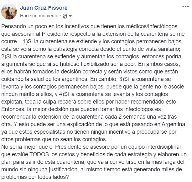 Sobre los médicos/infectólogos y los incentivos en su asesoramiento al Presidente <a href="/alferdez/">Alberto Fernández</a>.