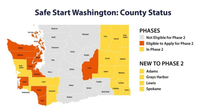Inbox: King County and its immediate neighbors are not eligible for Phase 2 of the Safe Start plan just yet.