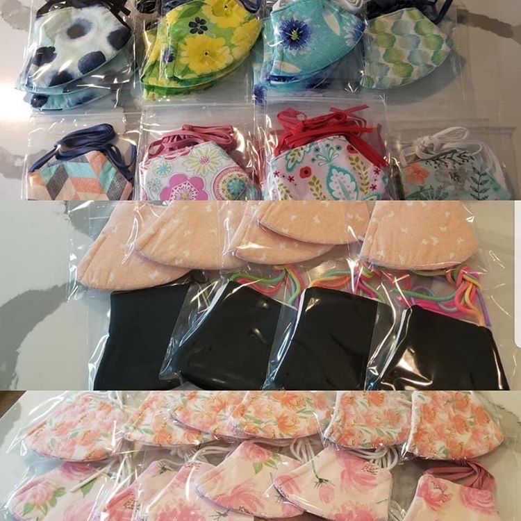 chickenfarmers's tweet photo. @KMFarmPoultry sister-in-law, Brandee, has been hard at work making masks for her local community. Brandee and her family have already produced more than 200 masks and continue to make more! #IHeartChickenFarmers https://t.co/9782BqdRul