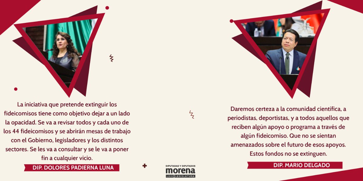 DiputadosMorena's tweet photo. NO vamos a dictaminar la iniciativa que extingue los fideicomisos hasta que hayamos escuchado a todos los sectores en #ParlamentoAbierto. Vamos a evaluar caso por caso si el fideicomiso es la herramienta adecuada para administrar los recursos. 
➡️ @Dolores_PL / @mario_delgado https://t.co/6JTmV5KtJs