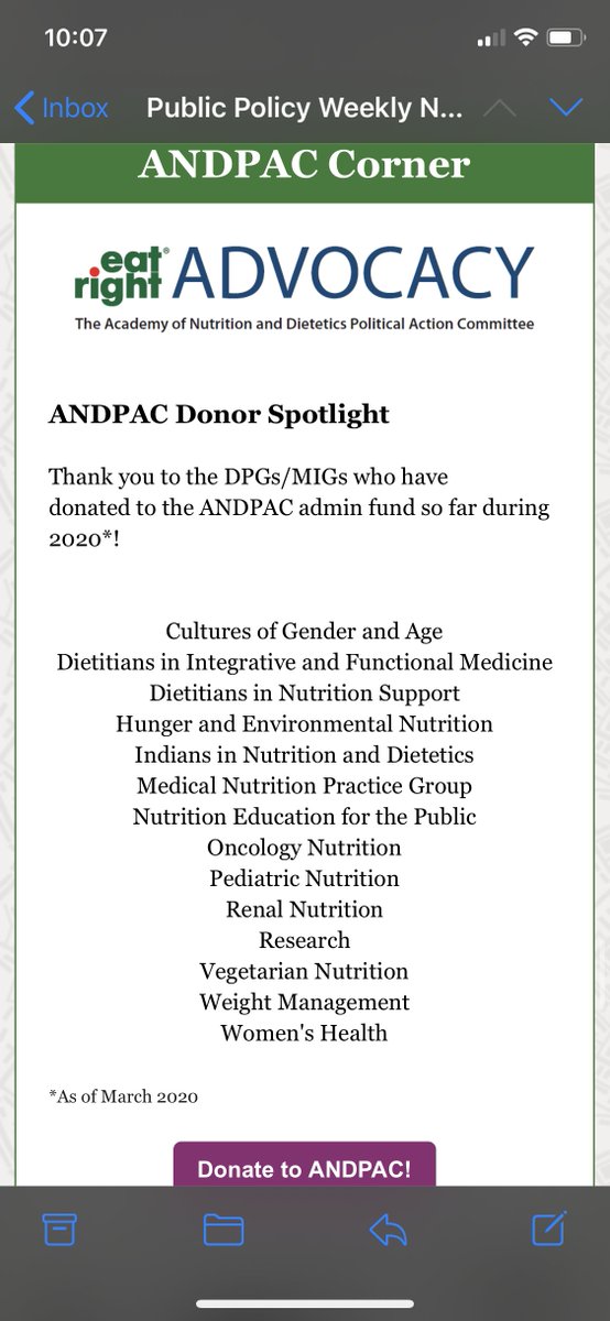 integrativerdn's tweet photo. DIFM was recognized for the donation to ANDPAC in weekly public policy newsletter email!
Thank you to all of our members who supported this campaign!
#difmcares #difmdpg #rdchat #dietitian #andpac https://t.co/Ha0YvqIXxQ