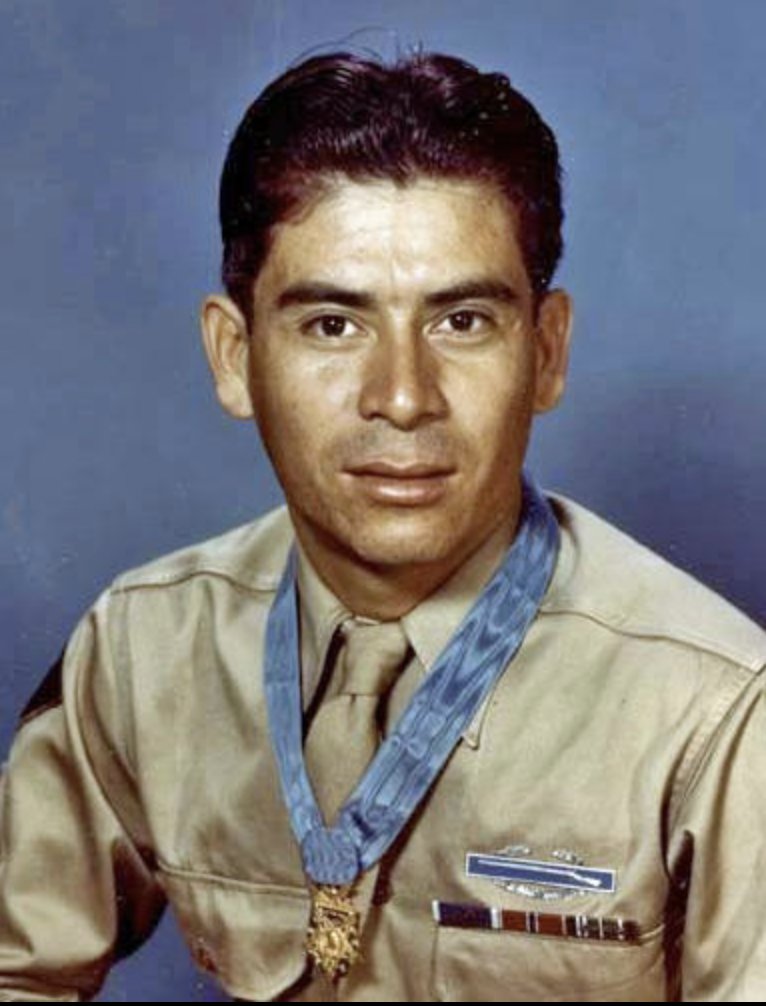 3 of 6: In addition, thousands of Mexican nationals living in the United States registered for military service during World War II, including Macario Garcia, awarded the MoH for wiping out two enemy machine gun nests while badly wounded near Grosshau, Germany.