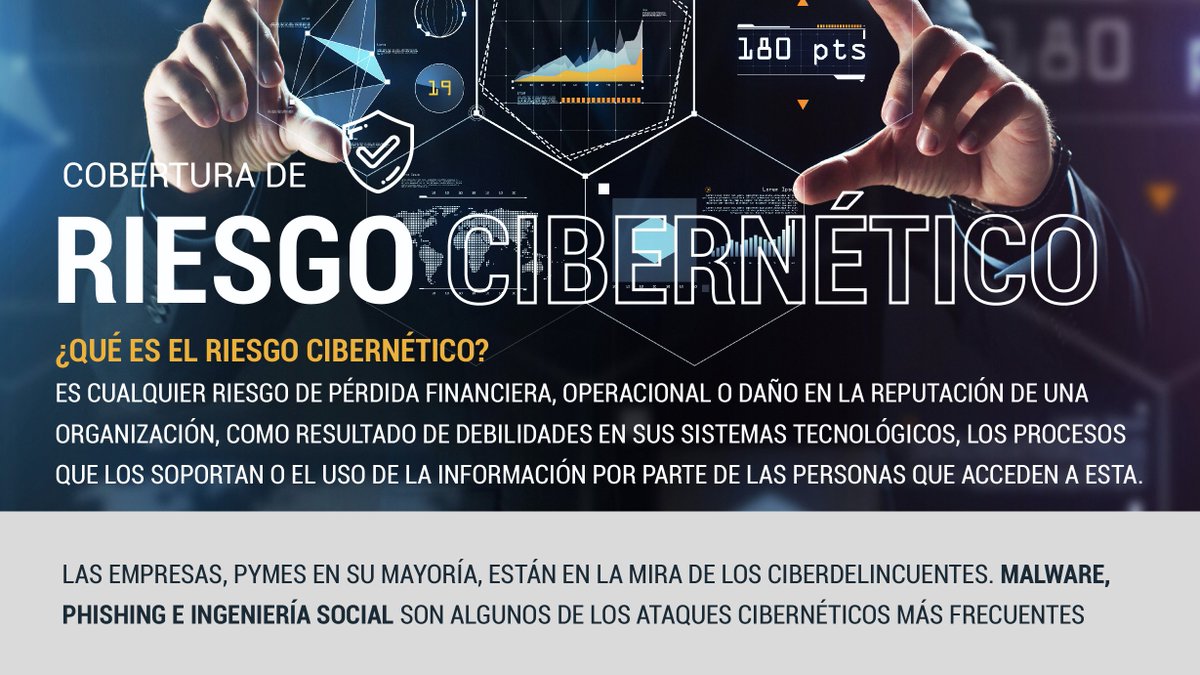 MasterBKR's tweet photo. #RiesgosCiberneticos | Master Broker
Lanzamos el nuevo Seguro de Riesgos Cibernéticos para empresas expuestas a hackers. 
#ciberseguridad #MasterBroker https://t.co/emV7U1mORo