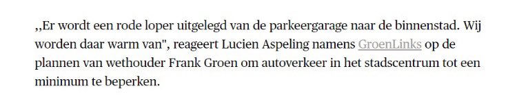 GroenLinks Tiel staat voor een autoluwe binnenstad, die veilig en gezellig is voor alle burgers.❤️ We zijn blij om te zien dat er steeds meer gehoor is bij verschillende partijen voor dit idee, want alleen samen komen we tot de realisatie ervan!