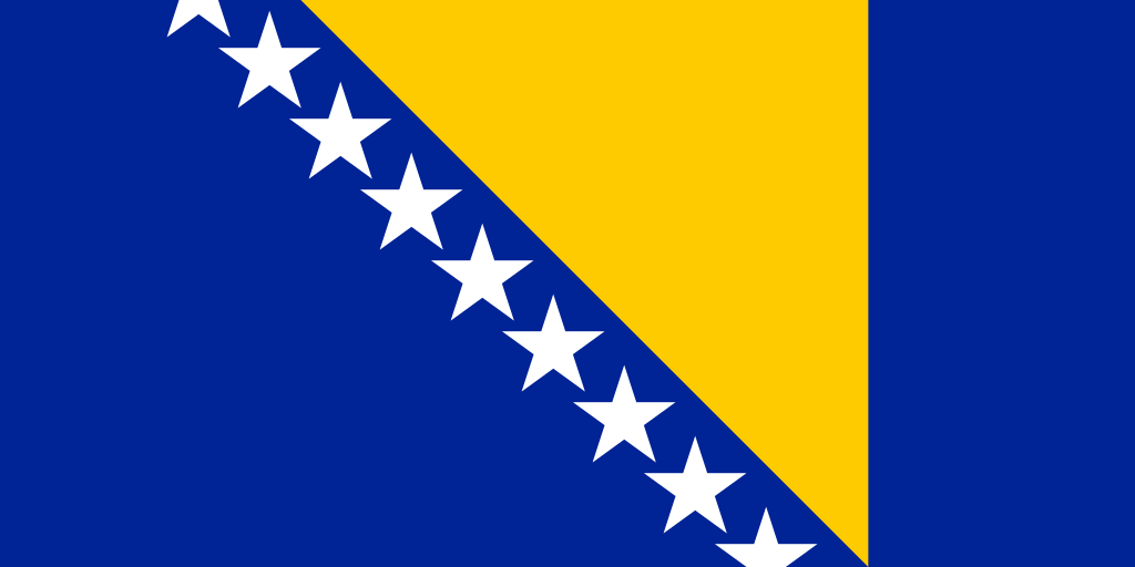 4. Bosnia & HerzegovinaThis is the most abstract way to represent a country, but I really love what it tries to do. The shade of blue with the yellow triangle compliment each other really well, and the illusion of a never ending path of stars shows how much BiH has to offer 