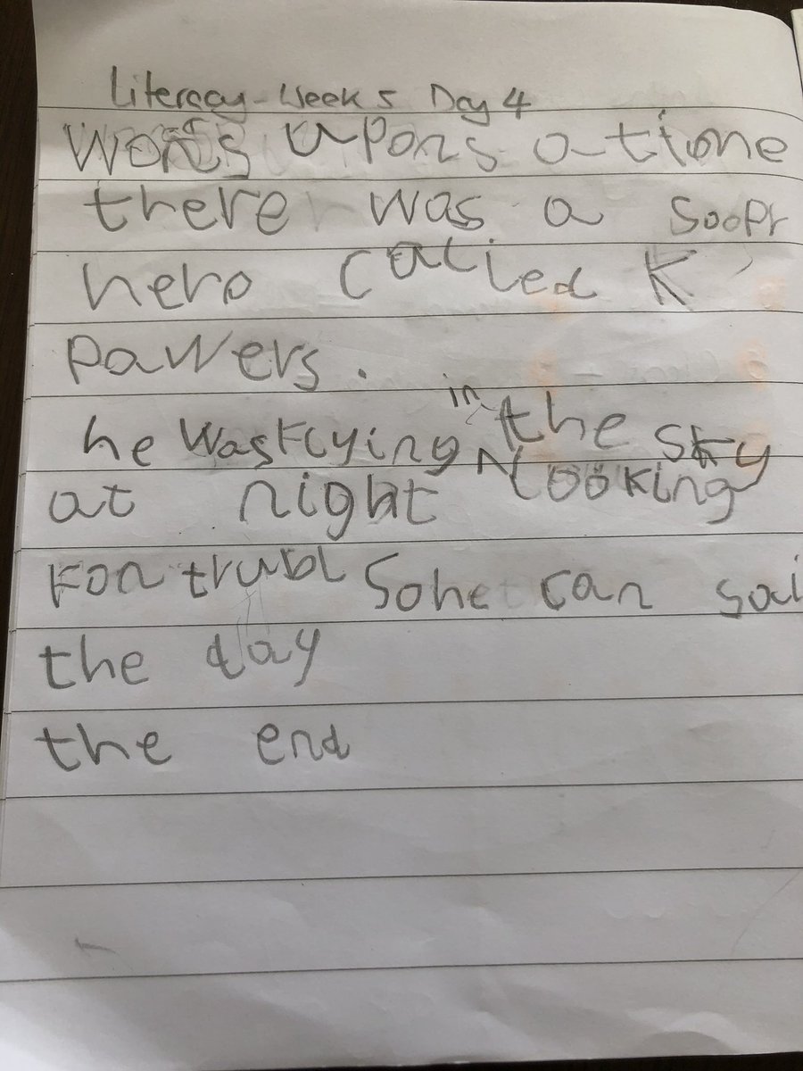 SilvertreesInfo's tweet photo. Once upon a time, two hard working reception boys from Silvertrees, called Daniel and Krishay, decided to write some super stories and send them to their teacher Mrs Lowe. She was so impressed that she put them on Twitter to inspire other children to write their own stories  ✏️📒 https://t.co/Y6YAOkhYzP