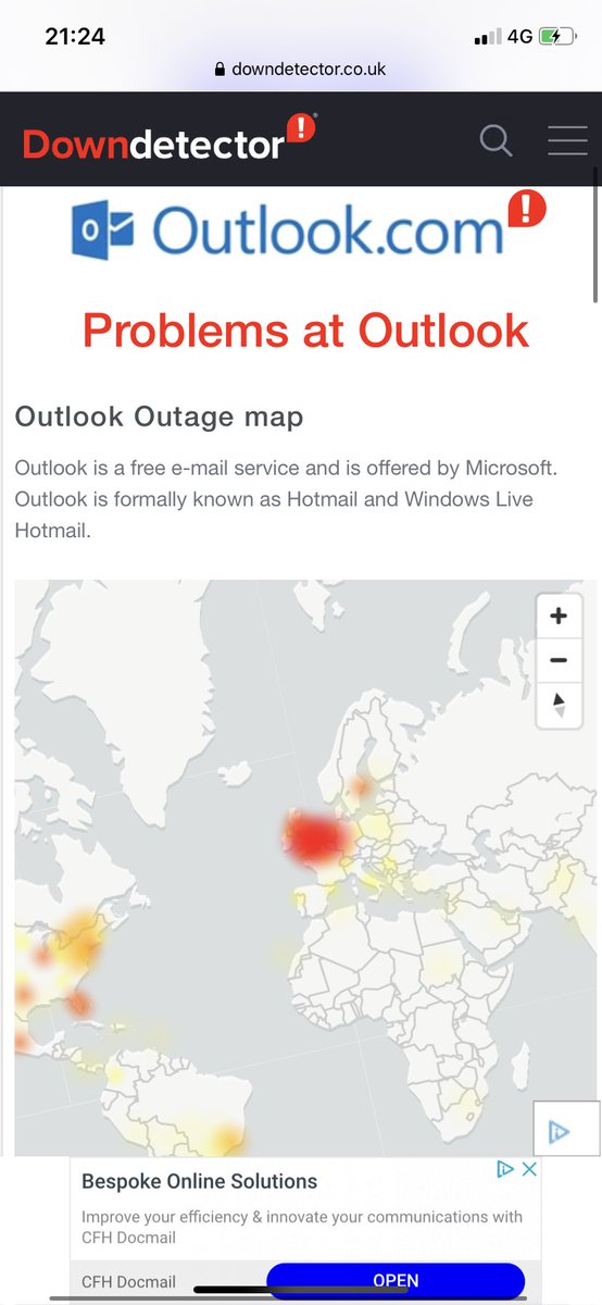OfficialJBV's tweet photo. @Outlook hi is the service down? Having problems logging in as are many others... https://t.co/2oyjxEaNyu