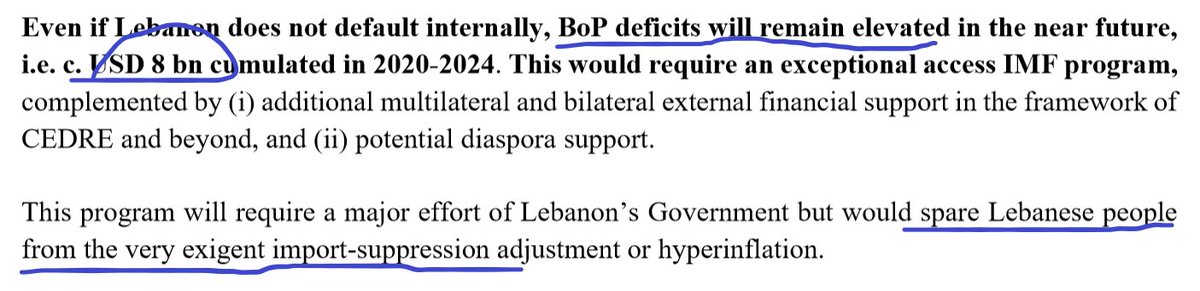 14/ The ABL Plan claims it spares Lebanese from the pain of excessive import suppression (ie from reducing imports too drastically). But the ABL Plan assumes the exact same import suppression as in the Govt Plan combined with harsher capital controls.