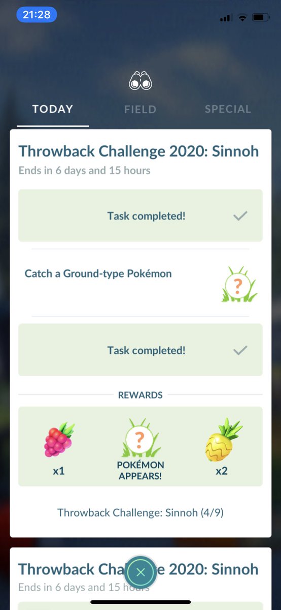 Shannonxw's tweet photo. @NianticHelp @PokemonGoApp Stuck on #ThrowbackChallengeSinnoh 4/9 catch a ground type Pokemon all day.. 😭 #PokemonGO #pokemongosinnoh https://t.co/0kzJn9c8HT