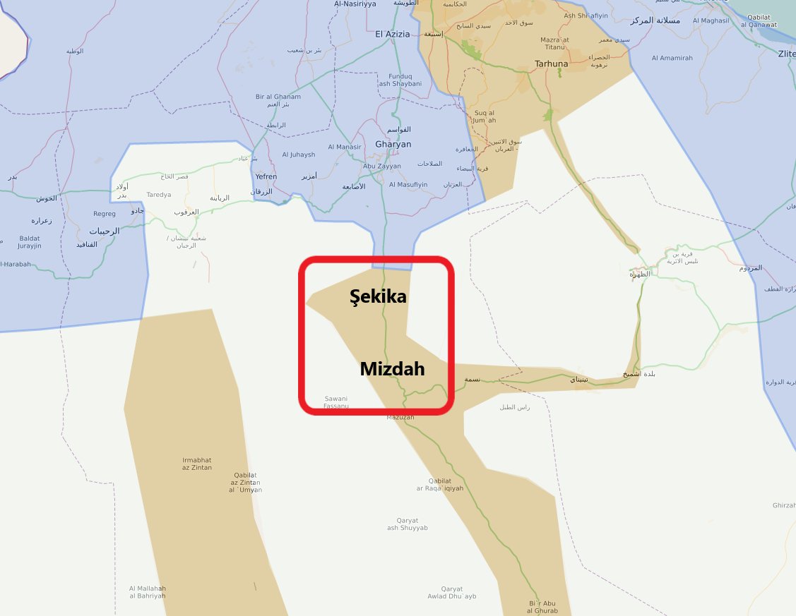 #Libya
🔴Türkiye destekli UMH güçlerinin Mizda ve Şekika'dan çekilmesinin ardından Hafter unsurları bölgenin kontrolünü tekrar ele geçirdi.