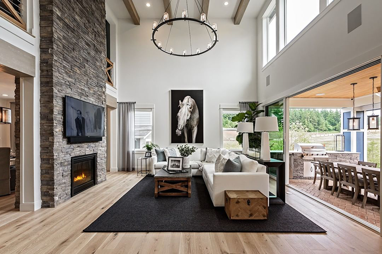 Warm days and cool nights draw us toward spaces that blur the line between indoors and out, like this incredible space by <a href="/tollbrothersinc/">Toll Brothers Marketing</a>. Tap to see six more of our favorites: buff.ly/2ZoF2RQ #longweekend #interiordesign