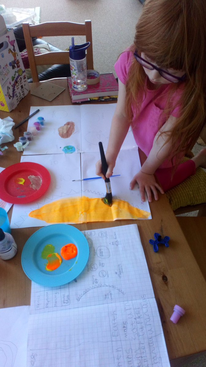 Forresters20's tweet photo. Busy week learning about space ! 
Here’s Aggies solar system and ‘Teds Rainbow Planet’ 🌈 @ParkMalmesbury @MrSGoodman6 https://t.co/hW5XsRFkhJ