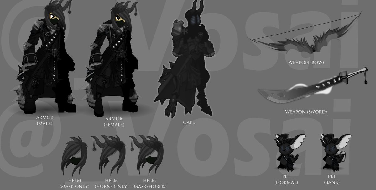 _Vosai's tweet photo. Based on AdventureQuest Worlds's Abysal Angel I made an Abyssal Naval, but because the name of "Abyssal Naval Commander" it's taken I present you the.. Fallen Naval Commander! Under this post you can see the whole set and the animations. https://t.co/TPFkdm2cPL