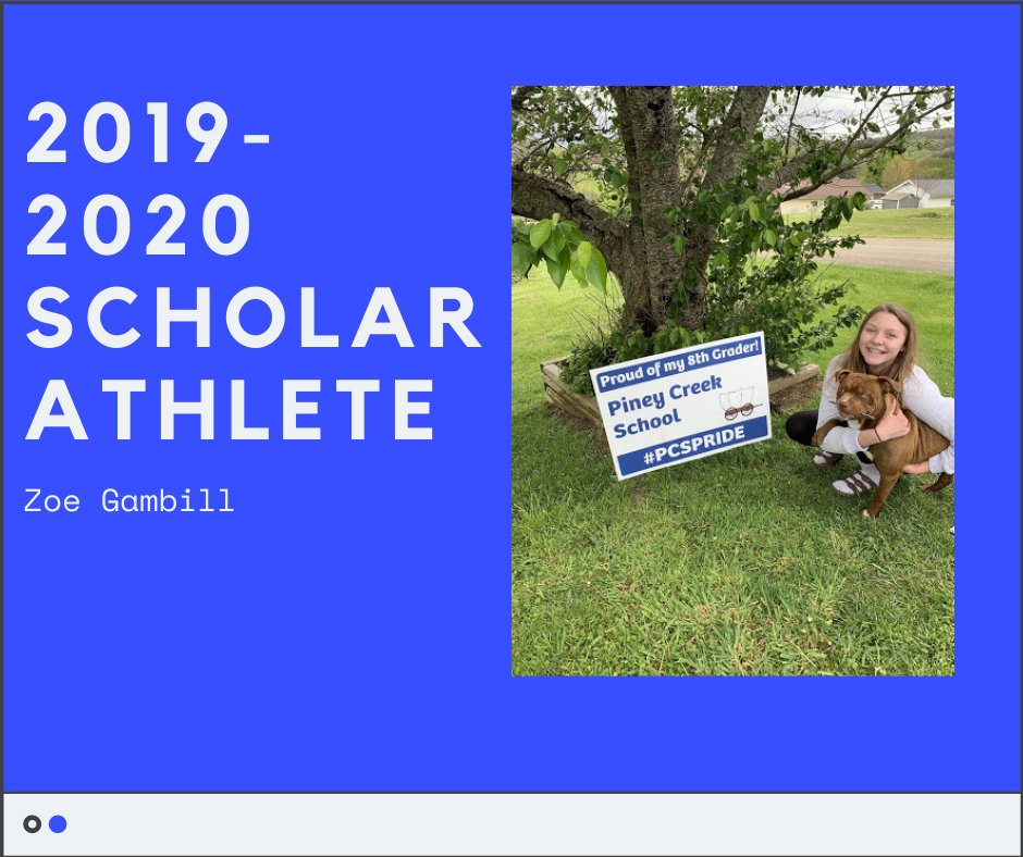 Congratulations to 2019-2020 Scholar Athlete Zoe Gambill. #PCSPRIDE
