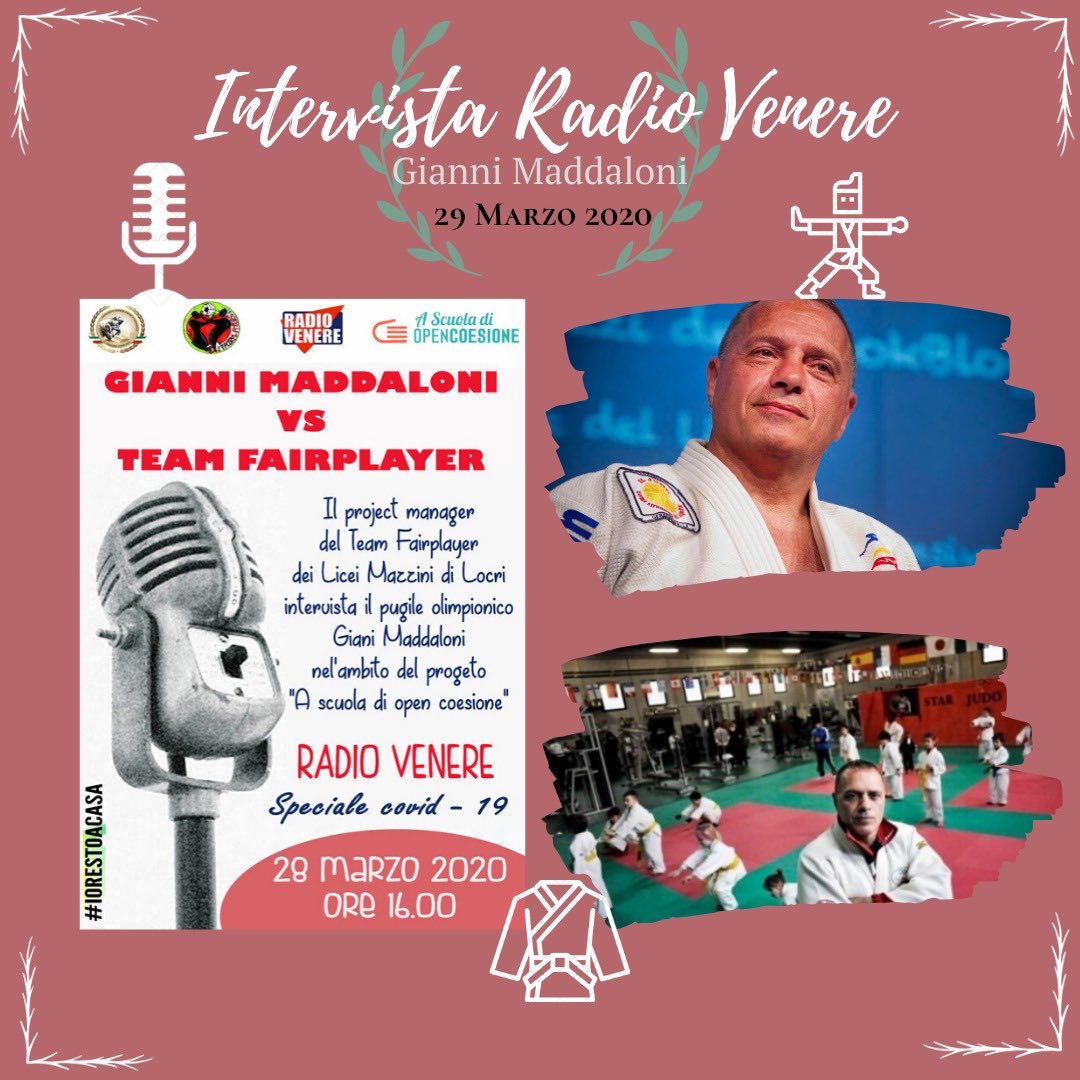 InMazzini's tweet photo. #giorno20 #-3 Per la sezione #intervistealtempodelcovid, i canali di #radiovenere ci hanno permesso di intervistare, tramite il nostro Project Manager,  #MisterMaddaloni,  padre dei campioni olimpici Pino, Laura e Marco che a #Scampia gestisce un palestra che toglie tanti ragazzi https://t.co/TEWShDvhkO