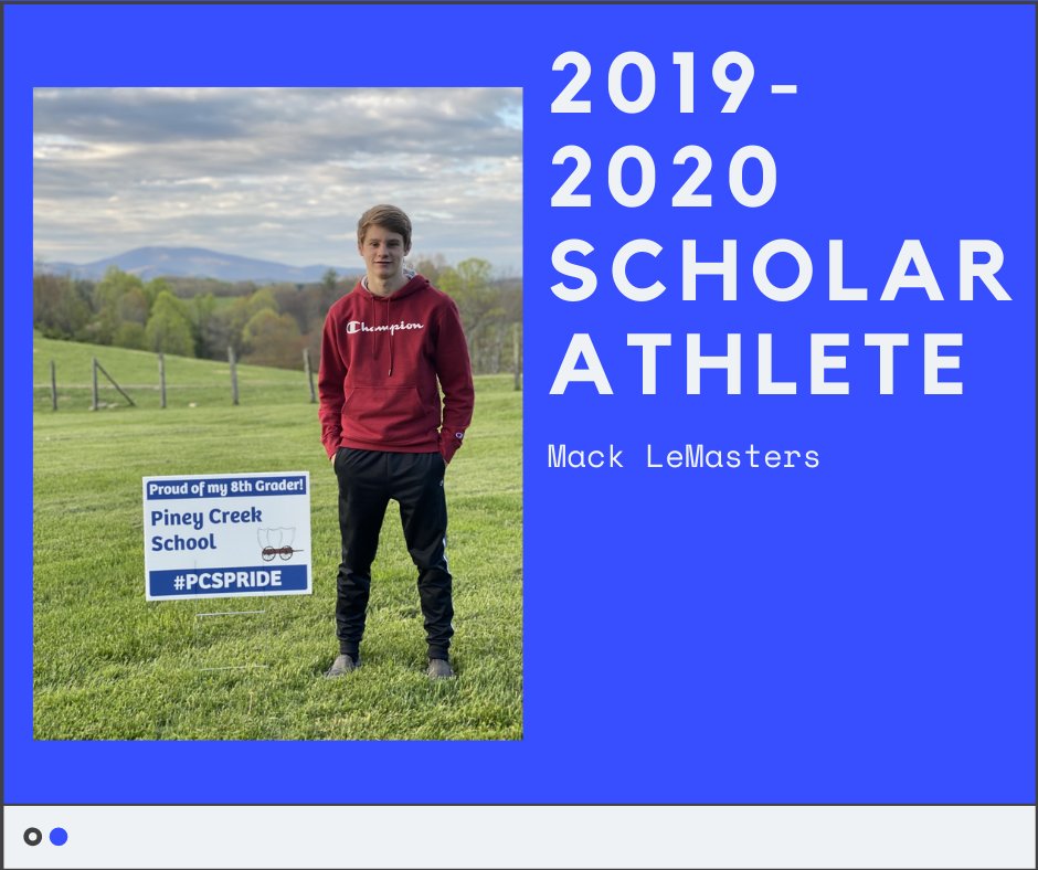 Congratulations 2019-2020 Scholar Athlete Mack LeMasters. #PCSPRIDE