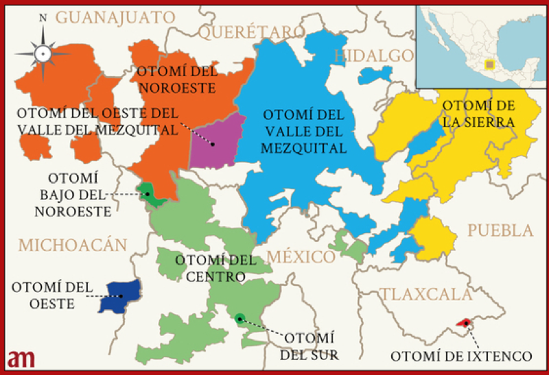 xetumi's tweet photo. Mapa de la localización de las variantes del otomí en la República Mexicana

-IGA https://t.co/N3oLL12vV3