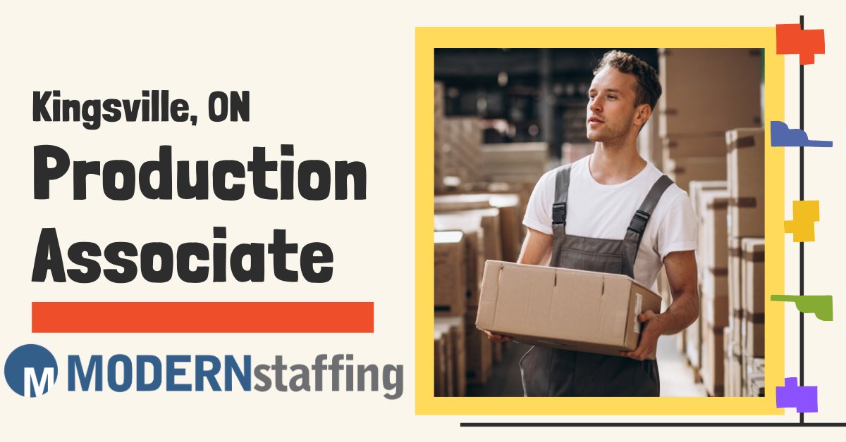 ModernStaffing's tweet photo. 🚨Attention🚨

We're looking to hire Production Associates for our client in the Kingsville Area!

If you or someone you know is interested in applying, please email aroy@modernstaffing.ca!

#ModernStaffing #YQG #ProductionWorker #YQGJobs #Kingsville #Leamington #WindsorEssex https://t.co/qxHNdsJXfR