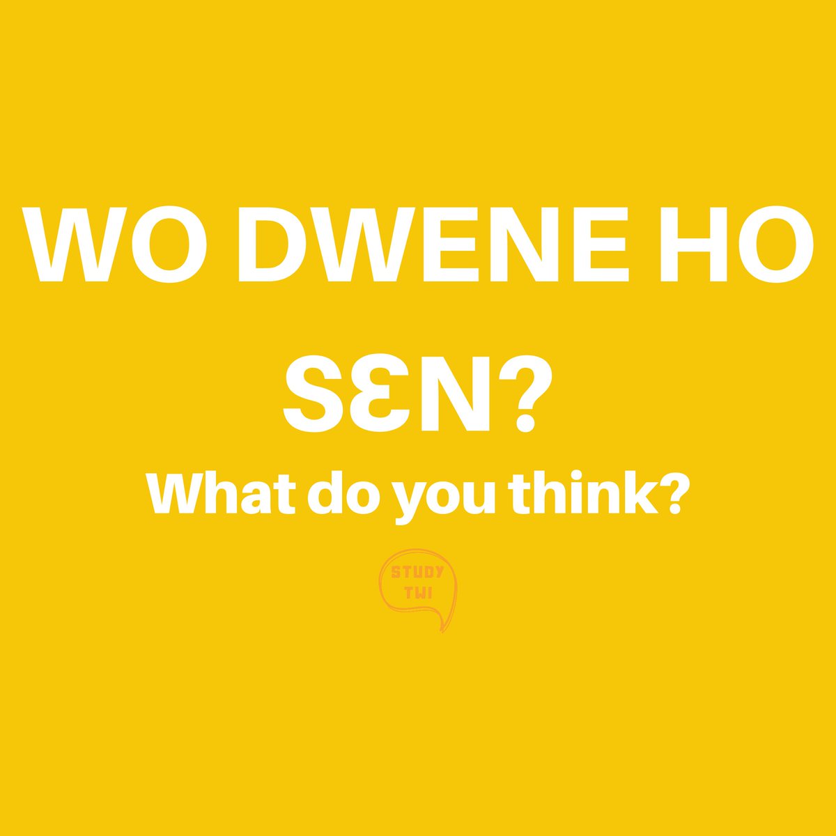 study_twi's tweet photo. Wo dwene ho sɛn?💭🤔
Meaning: What do you think?
👉🏾 Audio on our IG!🔊 🎧
⚠️"Dw" is one of the digraphs in Twi. Learn more from our Twi Alphabet & Digraphs download on https://t.co/MMBuWwjVmC😃
#studytwi #learntwi #Ghana #Ghanaians #LanguageLearning #onlinelessons #learnonline https://t.co/Y2Su32lUnE