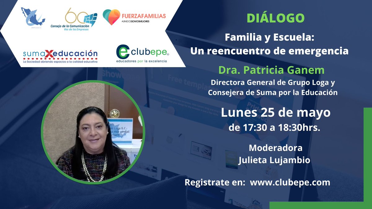 No te pierdas la entrevista con la Dra. Patricia Ganem Directora General de Grupo Loga y Consejera de Suma por la Educación  <a href="/clubepe/">clubepe</a>  <a href="/ConsejoCC/">Consejo Comunicación</a>