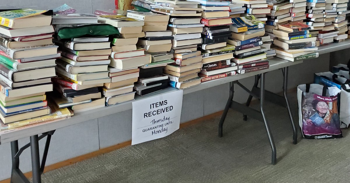 WestVanLibrary's tweet photo. Yes, our book drops are open again! We are accepting returns between the hours of 10 a.m. and 5:30 p.m., Monday through Saturday. Each day's returns then stay in "quarantine" until it is safe to return them to the shelves.
#literaryisolation #bookquarantine #WestVan https://t.co/Yv9FRero6A