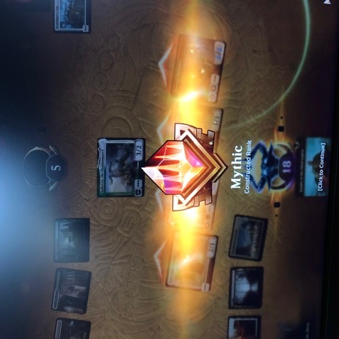 TheJoeDoan's tweet photo. @MissMariapants @rileyquarytower I saw the hype for Mardu Knights on Advantage Bar, stopped what I was doing and immediately turned dudes sideways into Mythic. Aggro rules #pushtheadvantage https://t.co/nU0ffdMKoT