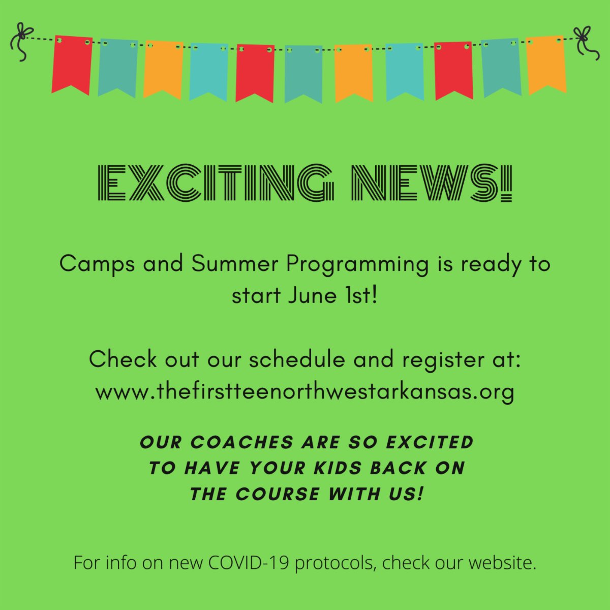 FirstTeeNWA's tweet image. Head to our website to get your child registered!