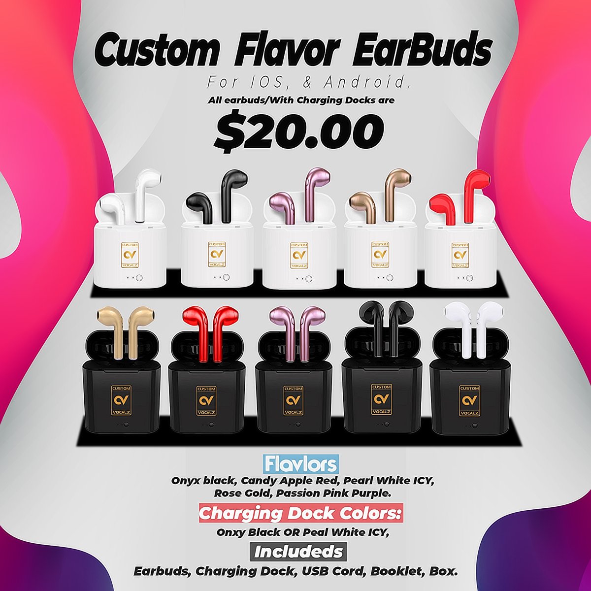 CustomVocalzLLC's tweet photo. Vibe out with #CustomEarbuds ๐ถ On #Sell now! More at https://t.co/0qTgCcnnpr #FreeShipping https://t.co/MLwi8OOMsU
