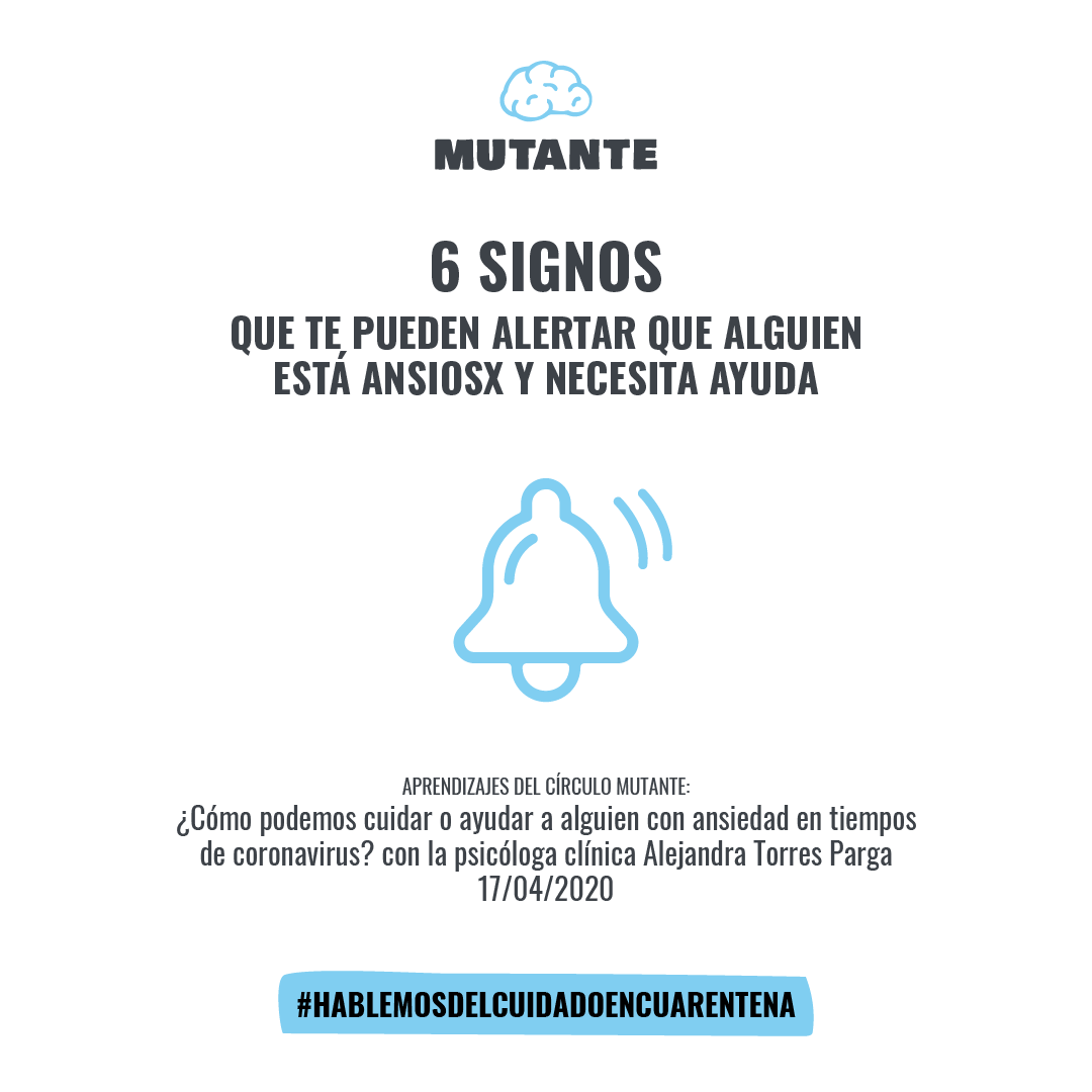 MutanteOrg's tweet photo. ¿Cómo podemos reconocer que alguien a nuestro alrededor está sintiendo mucha ansiedad y cómo podemos ayudarle?

Alejandra Torres Parga, experta en trastornos del comportamiento, nos ayudó a responder estas preguntas. 

¡Esperamos que esto les sea útil!

#HablemosDeSaludMental https://t.co/weCk4861YY