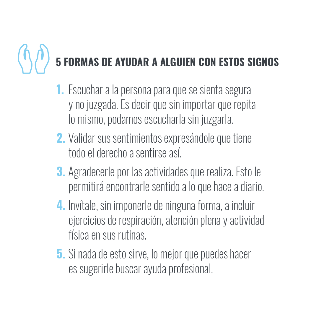 MutanteOrg's tweet photo. ¿Cómo podemos reconocer que alguien a nuestro alrededor está sintiendo mucha ansiedad y cómo podemos ayudarle?

Alejandra Torres Parga, experta en trastornos del comportamiento, nos ayudó a responder estas preguntas. 

¡Esperamos que esto les sea útil!

#HablemosDeSaludMental https://t.co/weCk4861YY