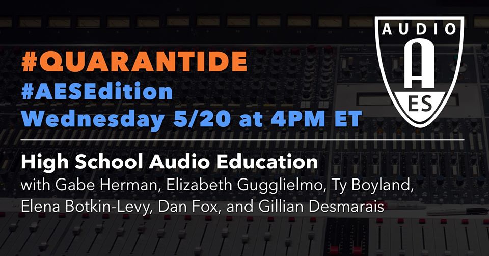AESorg's tweet photo. #Quarantide #AESedition High School Audio Education
This past week, guests gathered to talk about all things Audio Education…
https://t.co/i0F9BKdKBn
#AESorg #Quarantide #proaudio #audioengineer #audioeducation #audioeducators https://t.co/QH384i79UG