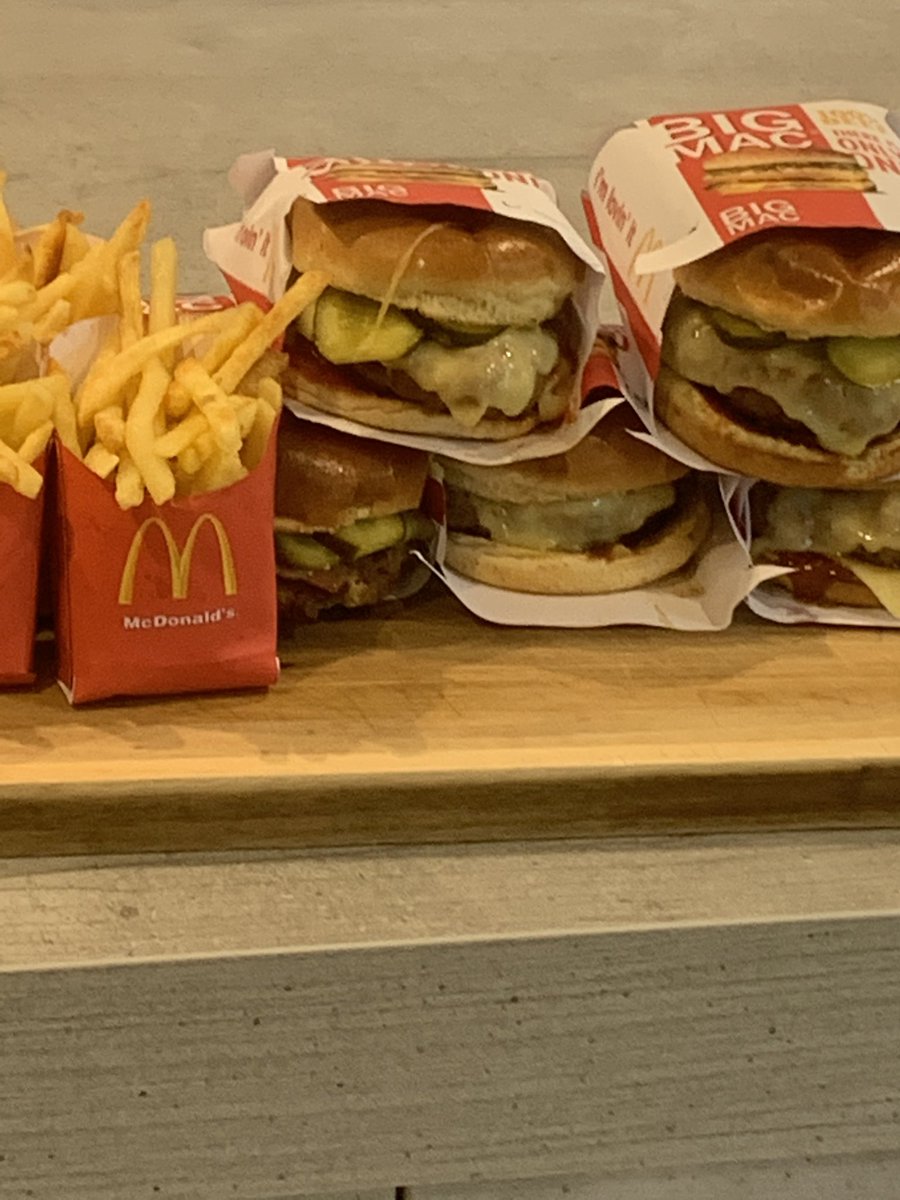 My mcsteadman burger meal , boxes and packaging nicely put together by  my 10 yrs old