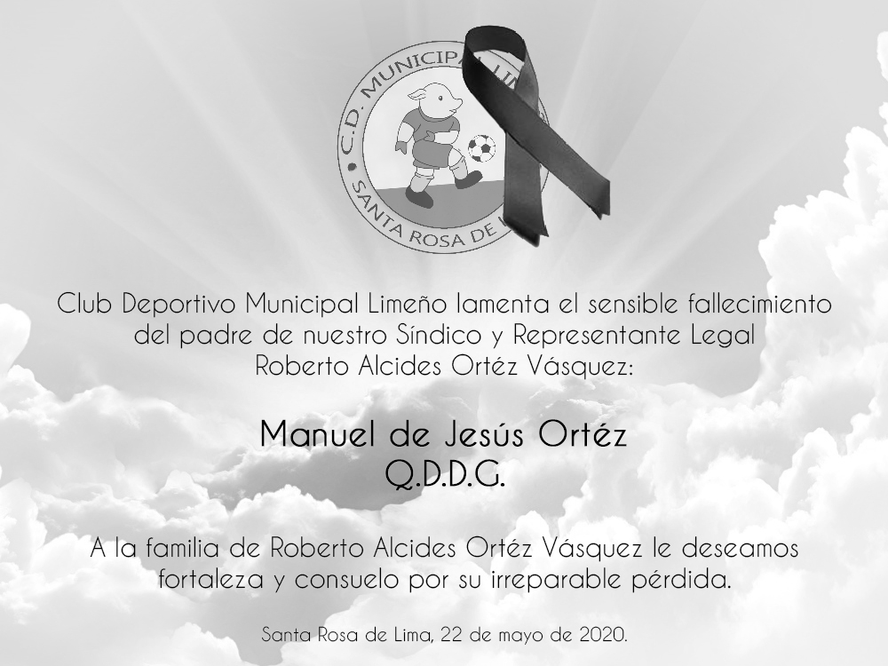 En nombre de toda la familia auriazul, nos unimos al luto que embarga a la familia de nuestro apreciado Roberto Alcides Ortéz Vásquez, por el fallecimiento de su padre Manuel de Jesús Ortéz. Paz a su alma.
