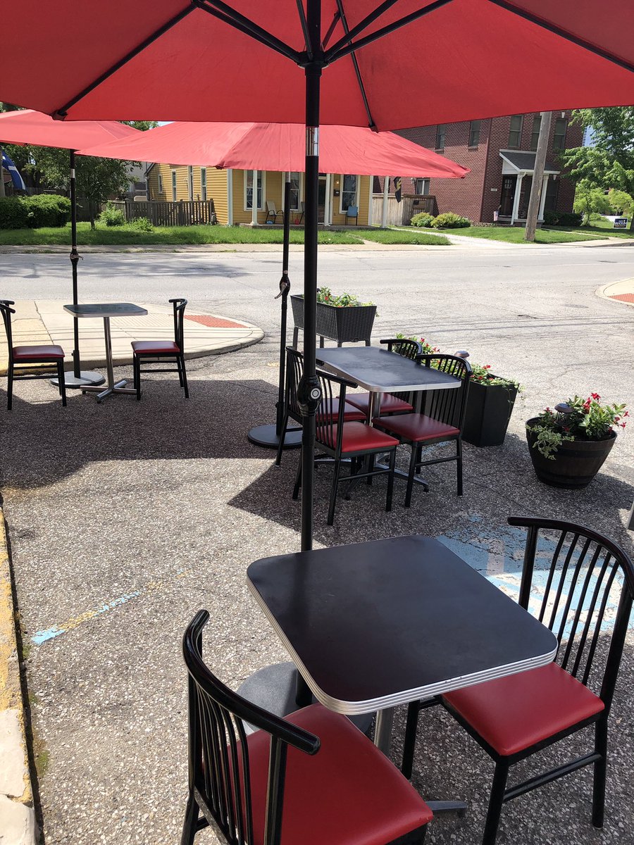 Patio is open! With expanded room to allow plentiful room. We are doing first come, first serve with the limited seating
