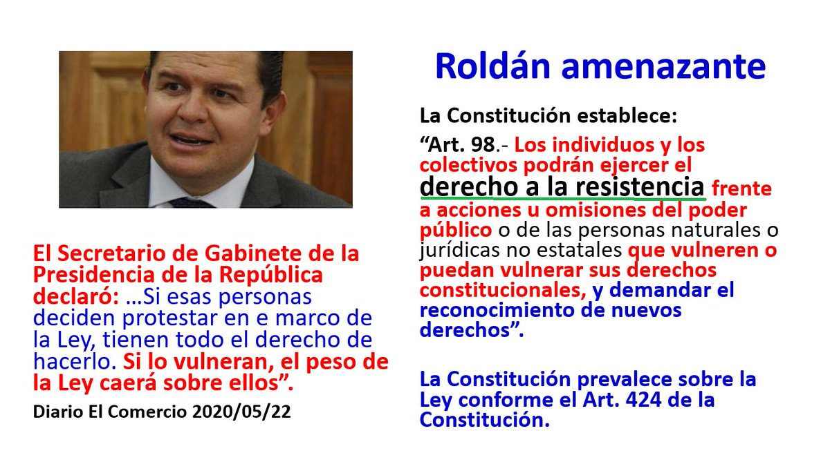 augustotandazo's tweet photo. Con la Ley de "Apoyo Humanitario", se violaron los artículos 11.6, 11.8, 33, 283, 326, 327 y 328 de la Constitución, y ello justifica el ejercicio del derecho a la resistencia contemplado en el artículo 98 de la Constitución. https://t.co/48589HJxIa