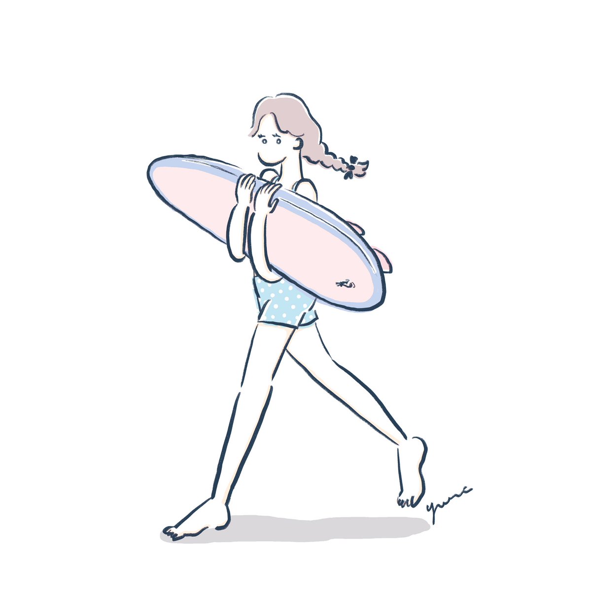 まつもとゆり デザフェス両日 C 66 サーフボードを持って歩く女の子をいろいろ描いたので少しずつ載せていきます その5 Adobefresco Surfillustration Surfer Surffashion Surfergirl Surf Sea Girlsillustration ガールズイラスト イラスト