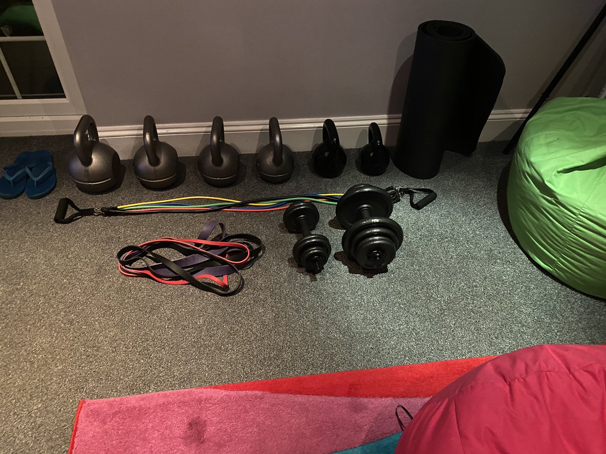 StewartFiller's tweet photo. The home gym equipment collected since lock down 💪 https://t.co/XlOxOs0XxA
