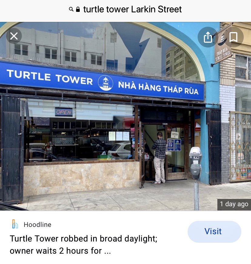 SFDamnPodcast's tweet photo. Just spoke with my friend Thao Pham of at #TurtleTower on Larkin Street in Little Saigon district regarding the robbery this week she’s her usual sweet optimistic self. There was a cop at the door and a patrol car across the street at the PG&amp;E sub Station. https://t.co/HwhjHCbbqj