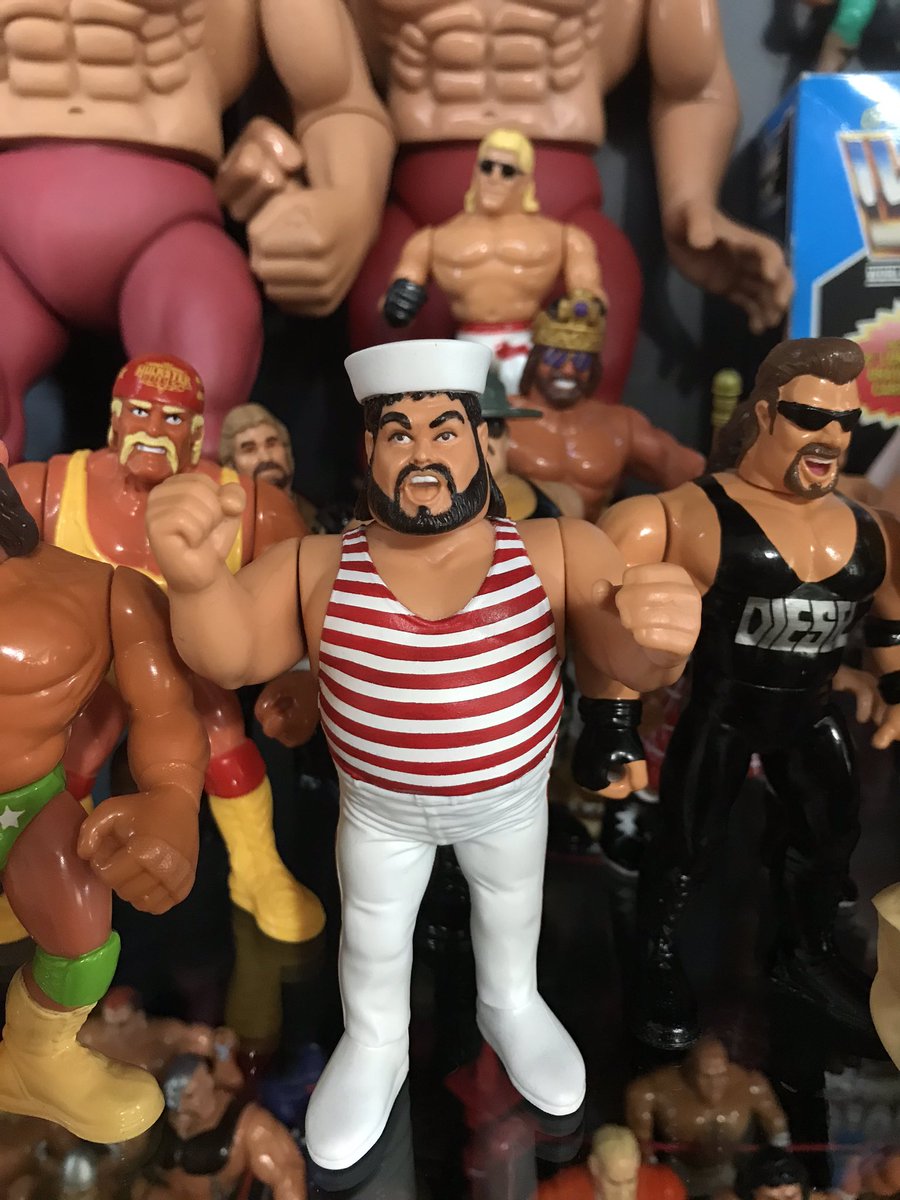 LeonRavage's tweet photo. Man @joneswwfcustoms kills it with these figures. Look at the line work on that Tugboat. Top notch. I’m starting to run out of room in the display https://t.co/wQTT5wjcVj