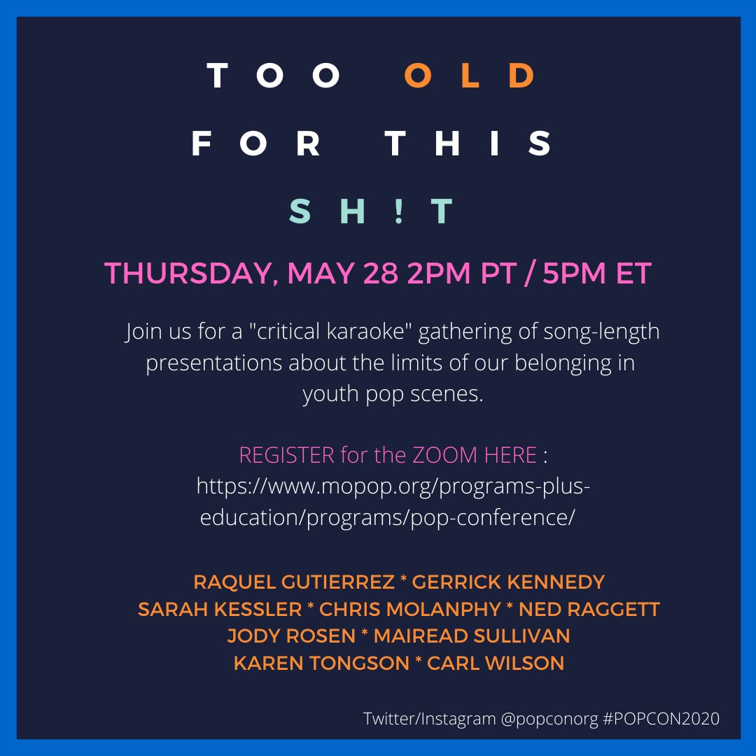 inlandemperor's tweet photo. Our #PopCon2020 Summer Pop-Ups continue next week 5/28 with #TOFTS a critical karaoke extravaganza. Registration is open here: https://t.co/VpNrWX5QiL. Also save June 11 for music & more w/ @jdsamson + Eli Escobar 🏳️🌈. More info on the fliers below. cc: @MoPOPSeattle
#ZoomRooms https://t.co/CvIHbEhT08