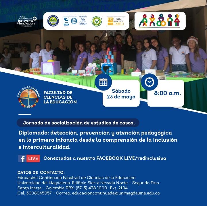 Unimagdalena's tweet photo. #PrográmateEnUM | @Unimagdalena invita a la jornada de socialización de estudios de casos “Diplomado: detección, prevención y atención pedagógica en la primera infancia desde la comprensión de la inclusión e interculturalidad”.
🗓️sábado 23 de mayo
⏰8am
📍https://t.co/gf6p91R3PI https://t.co/fbvXactK3L